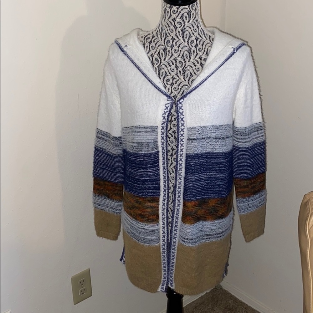 Fate sienna stitched hoodie cardigan